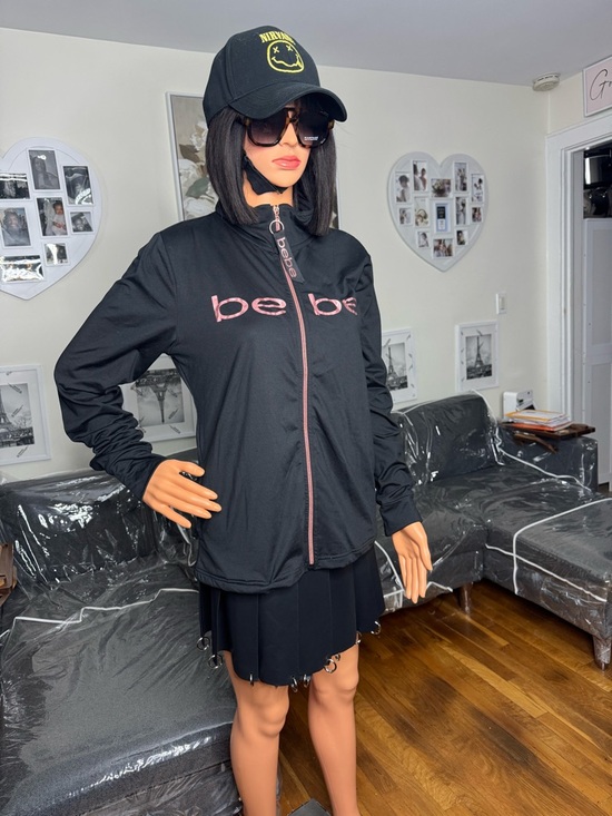 bebe Jackets & Blazers - bebe Black‎ Activewear Jacket with Pink Accents